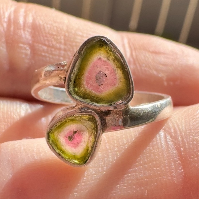 Custom Made Genuine Watermelon Tourmaline Ring